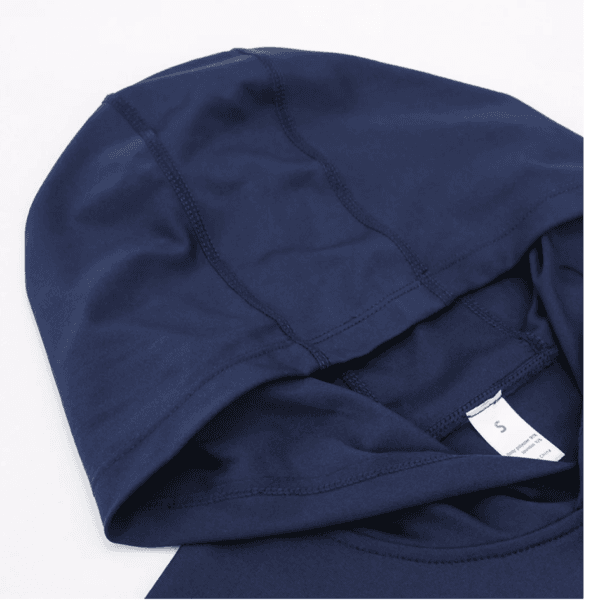 Navy Mens Long Sleeve Hooded Top - Image 3